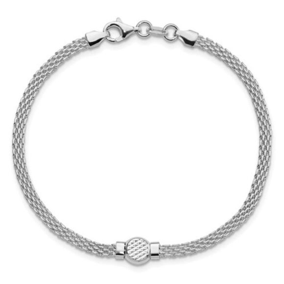 Sterling Silver Mesh Fancy Bracelet - Picture 3 of 3